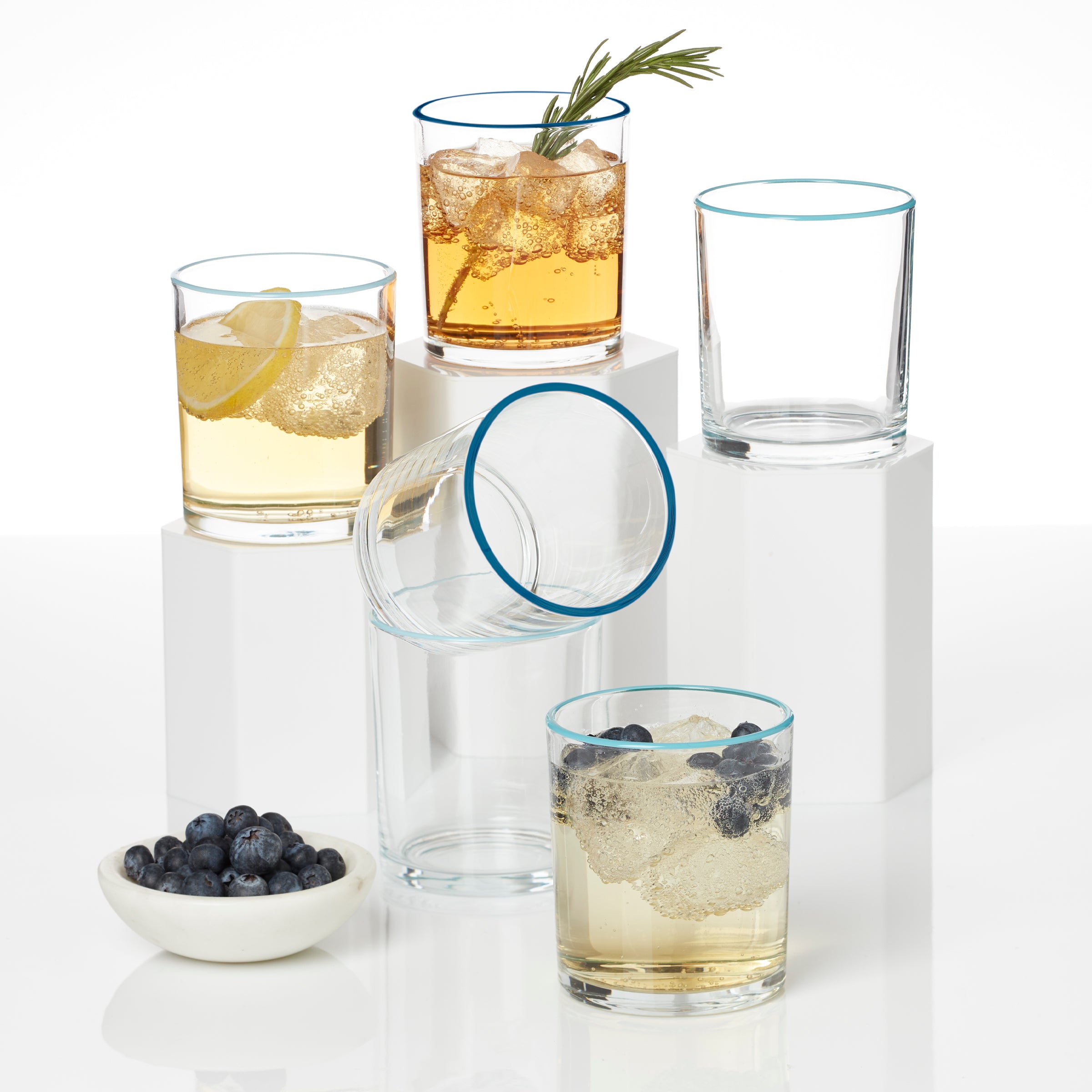 24 Seven Turquoise Medium Tumbler - Set Of 6